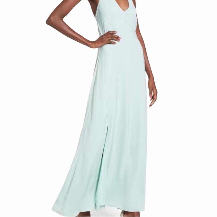 Ntw Storee Light Aqua Long Maxi Dress Size Medium